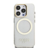 Guess IML Gold Outline Stand Camera Frame MagSafe Case for Apple iPhone 15 Pro