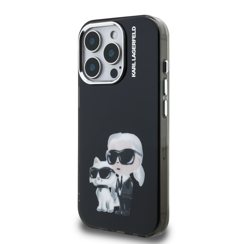 Karl Lagerfeld IML Aquarelle Karl and Choupette Case for Apple iPhone 15 Pro Max