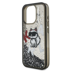 Karl Lagerfeld Liquid Glitter Scattered Choupette Case for AppleiPhone 16 Pro Max