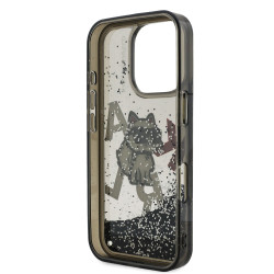 Karl Lagerfeld Liquid Glitter Scattered Choupette Case for AppleiPhone 16 Pro