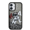 Karl Lagerfeld Liquid Glitter Scattered Choupette Case for Apple iPhone 16