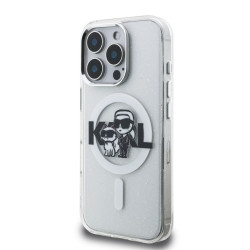 Karl Lagerfeld IML Glitter Karl and Choupette Sketch MagSafe Case for Apple iPhone 16 Pro Max