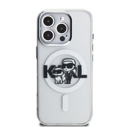 Karl Lagerfeld IML Glitter Karl and Choupette Sketch MagSafe Case for Apple iPhone 16 Pro Max