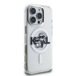 Karl Lagerfeld IML Glitter Karl and Choupette Sketch MagSafe Case for Apple iPhone 16 Pro