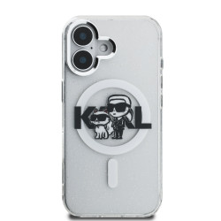 Karl Lagerfeld IML Glitter Karl and Choupette Sketch MagSafe Case for Apple iPhone 16