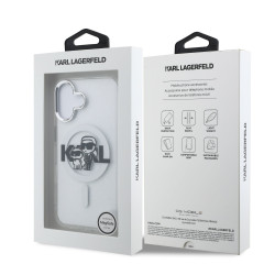 Karl Lagerfeld IML Glitter Karl and Choupette Sketch MagSafe Case for Apple iPhone 16