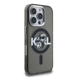 Karl Lagerfeld IML Glitter Karl and Choupette Sketch MagSafe Case for Apple iPhone 16 Pro