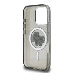 Karl Lagerfeld IML Glitter Karl and Choupette Sketch MagSafe Case for Apple iPhone 16 Pro