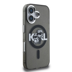 Karl Lagerfeld IML Glitter Karl and Choupette Sketch MagSafe Case for Apple iPhone 16