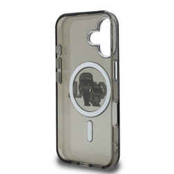 Karl Lagerfeld IML Glitter Karl and Choupette Sketch MagSafe Case for Apple iPhone 16