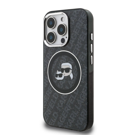 Karl Lagerfeld IML K&CH Heads Repeated Logo MagSafe Case for Apple iPhone 15 Pro Max