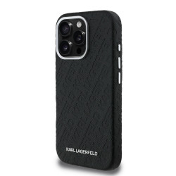 Karl Lagerfeld Grained PU Repeated Logo MagSafe Case for Apple iPhone 16 Pro