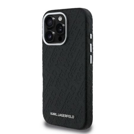 Karl Lagerfeld Grained PU Repeated Logo MagSafe Case for Apple iPhone 16 Pro