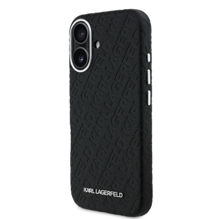 Karl Lagerfeld Grained PU Repeated Logo MagSafe Case for Apple iPhone 16