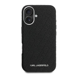 Karl Lagerfeld Grained PU Repeated Logo MagSafe Case for Apple iPhone 16