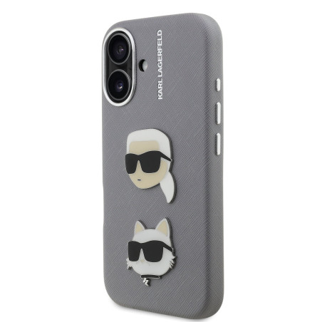 Karl Lagerfeld Grained PU K&CH Heads Case for Apple iPhone 16