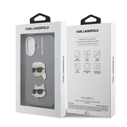 Karl Lagerfeld Grained PU K&CH Heads Case for Apple iPhone 16