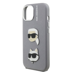 Karl Lagerfeld Grained PU K&CH Heads Case for Apple iPhone 15