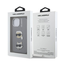 Karl Lagerfeld Grained PU K&CH Heads Case for Apple iPhone 15