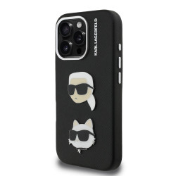 Karl Lagerfeld Grained PU K&CH Heads Case for Apple iPhone 16 Pro