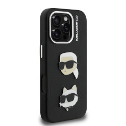 Karl Lagerfeld Grained PU K&CH Heads Case for Apple iPhone 16 Pro
