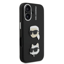 Karl Lagerfeld Grained PU K&CH Heads Case for Apple iPhone 16