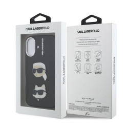 Karl Lagerfeld Grained PU K&CH Heads Case for Apple iPhone 16