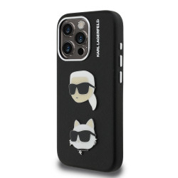 Karl Lagerfeld Grained PU K&CH Heads Case for Apple iPhone 15 Pro Max