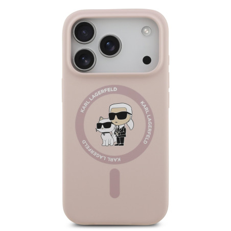 Karl Lagerfeld Liquid Silicone Karl and Choupette MagSafe Case for Apple iPhone 17 Pro