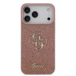 Guess PU Fixed Glitter 4G Metal Logo Case for Apple iPhone 17 Pro Max