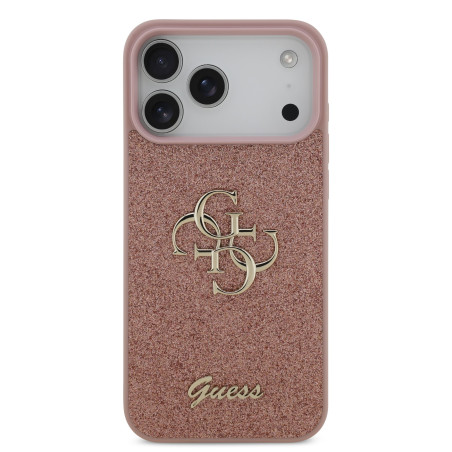 Guess PU Fixed Glitter 4G Metal Logo Case for Apple iPhone 17 Pro Max
