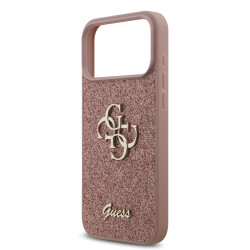 Guess PU Fixed Glitter 4G Metal Logo Case for Apple iPhone 17 Pro Max