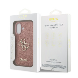 Guess PU Fixed Glitter 4G Metal Logo Case for Apple iPhone 17