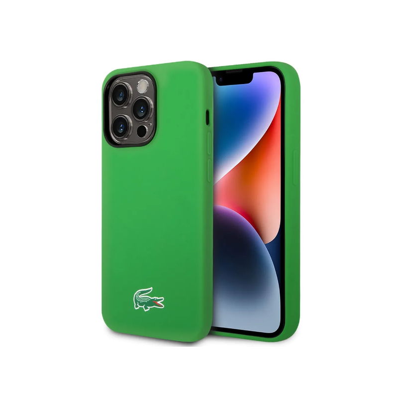 Lacoste Liquid Silicone Microfiber Croc Logo MagSafe Case for Apple iPhone 14