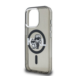 Karl Lagerfeld IML Glitter Karl and Choupette Sketch MagSafe Case for Apple iPhone 15 Pro Max
