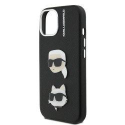 Karl Lagerfeld Grained PU K&CH Heads Case for Apple iPhone 15