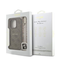 Guess PU Leather 4G Colored Ring Strap MagSafe Case for Apple iPhone 16 Pro