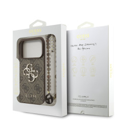 Guess PU 4G Metal Logo Strap Case for Apple iPhone 17 Pro
