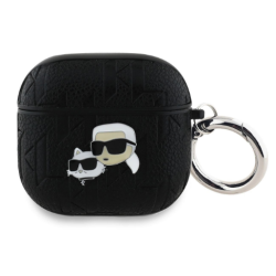 Karl Lagerfeld PU Embossed Karl and Choupette Heads Case for Apple AirPods 4
