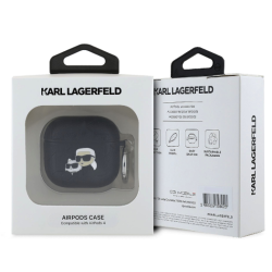 Karl Lagerfeld PU Embossed Karl and Choupette Heads Case for Apple AirPods 4