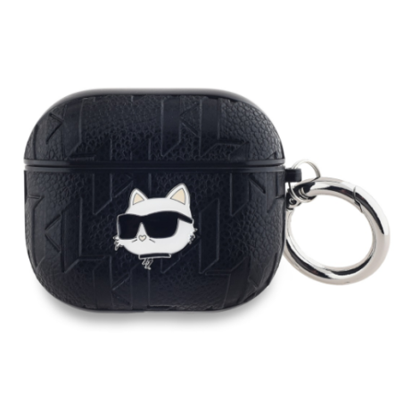 Karl Lagerfeld PU Embossed and Choupette Head Case for Apple AirPods 3