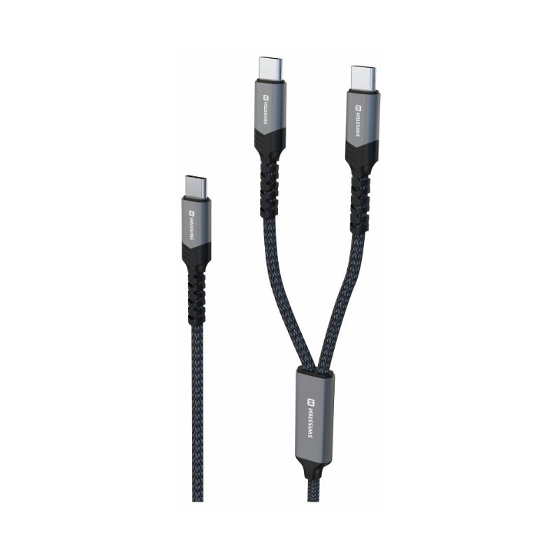 Swissten 2in1 Charging USB-C / 2x USB-C Cable 100W 1.5m