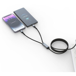 Swissten 2in1 Charging USB-C / 2x USB-C Cable 100W 1.5m