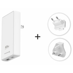 Swissten Travel Charger GaN USB-C / USB 45W (US/EU/UK)