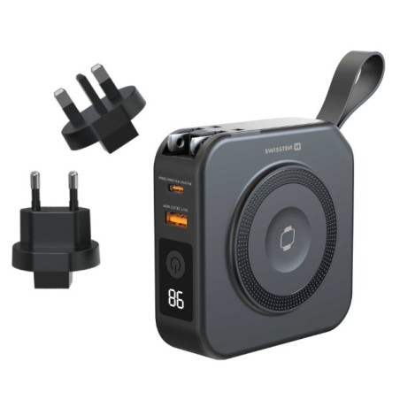 Swissten Power Bank ALL-IN-ONE PRO with exchangeable plugs US / EU / UK 20W 10000mAh