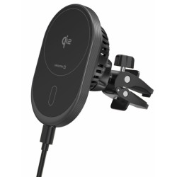 Swissten Magnetic Car Holder MagRide with Wireless Charger Qi2 15W (MagSafe compatible)