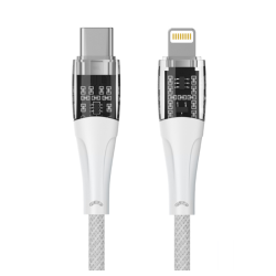 Qualo QTCN-CL-00 Transparent Nylon Cable USB-C – Lightning / 12W / 1.5m / white