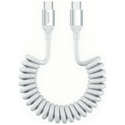 4smarts USB-C Spiral Data and Charging Cable 1.35cm / 100W / White