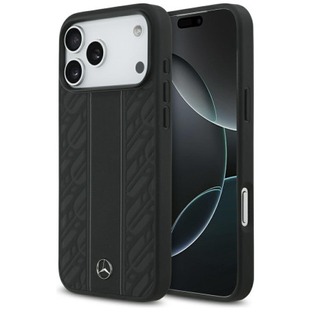 Mercedes Leather Laurel Leaves Stripes MagSafe Rear Cover for Apple iPhone 17 Pro Max