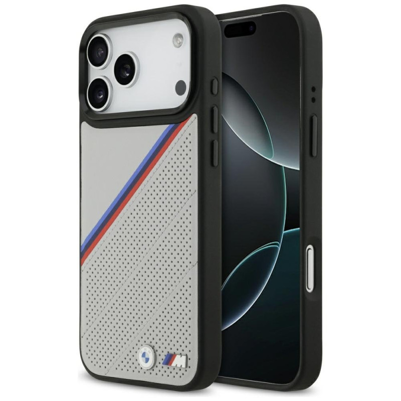 BMW M Tricolor Metal Logo MagSafe Case for Apple iPhone 17 Pro Max